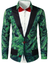 Men's Royal Lion HD Pattern Christmas Shirt Formal Party Shirt High-Quality Fabric Blue Purple Green Red Outdoor Street