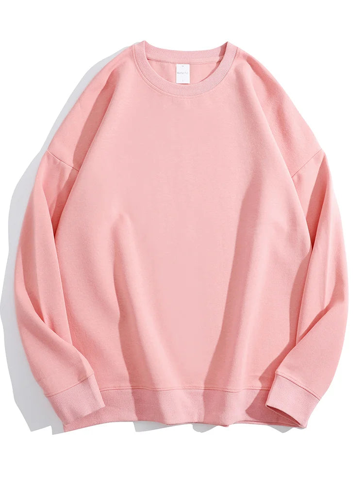 Oversize Winter Warm Sweatshirt Women Basic Tops Boyfriend Pink Loose Vintage Pullovers Women Winter Fleece Lined Sweatshirts