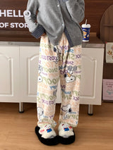 Sanrio Hello Kitty Pajamas Flannel Fashion Trousers Kawaii  Women Casual Home Pants Cartoon Warm Comfortable Pants