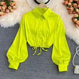 tops woman blouse polo shirts satin long sleeve women blouse female shirt harajuku sexy pleated tee