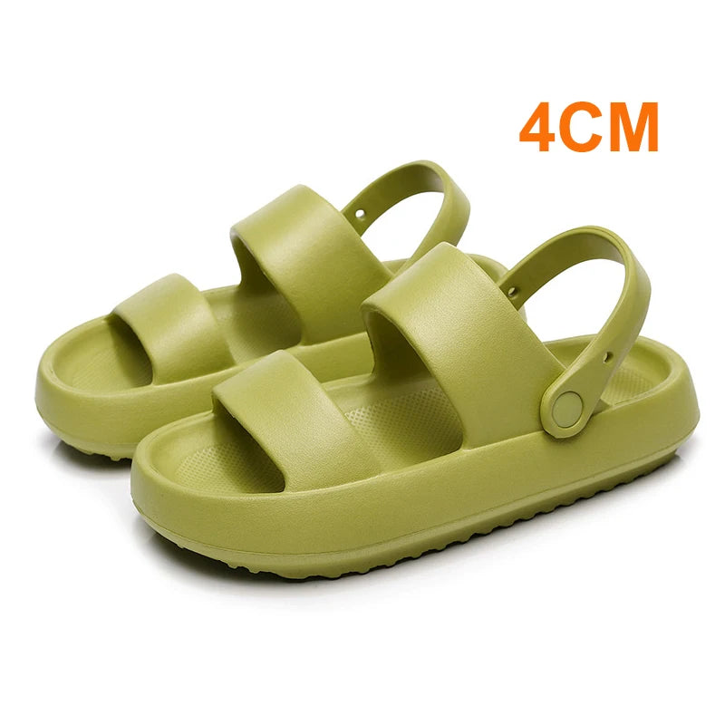 Rimocy Soft Bottom Cloud Slippers Women Summer Thick Soled Platform Sandals Woman Non Slip Bathroom Slippers Flip Flops