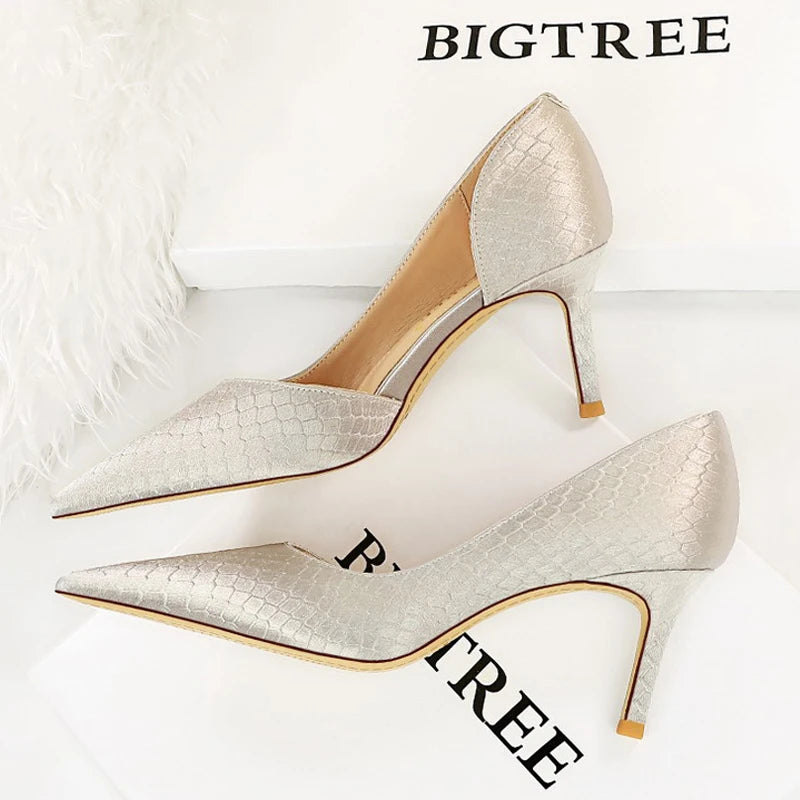 BIGTREE Shoes Designer New Women Pumps Pointed Toe High Heels Ladies Shoes Fashion Heels Pumps Sexy Party Shoes Plus Size 43