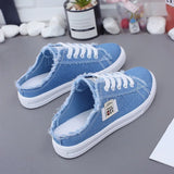 Spring Summer Women Canvas Sneaker Low Top Denim Sneakers Ladies Lace-Up Flat Canvas  Board Shoes Female sapatos femininos