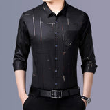 Men's Casual and Fashionable Long Sleeved Printed Shirt, Non Ironing and Wrinkle Resistant Business Top