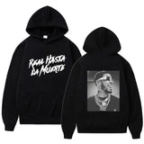 Autumn Fleece Men's Hoodies Anuel AA Real Hasta La Muerte Print Sweatshirts Streetwear Rapper Loose Pullover Casual Hooded Tops