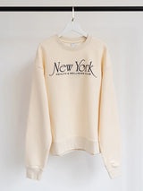 New York Letter Print Sweatshirt Women Classic O Neck Long Sleeve Pullover Autumn Casual Vintage Sporty Rich Sweatshirt