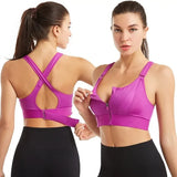 Customizable High Impact Sports Wear Adjustable Front Zipper Sports Bra Shockproof Without Steel Ring Vest Cross Back Brassiere