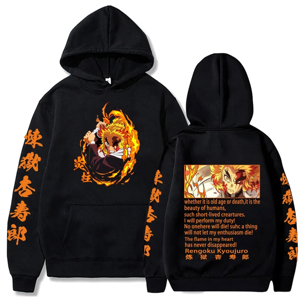 Harajuku Demon Slayer Plus Size Hoodie Kamado Nezuko Graphic Print Women Sweatshirts Long Sleeve Fashion Female Streetwear