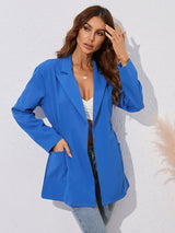 Lapel collar small suit mid-length long-sleeved jacket