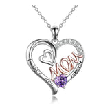 Women's Twelve Birthstone Fashion Love MOM Necklace