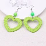 Candy-colored Earrings Hollow-out Woven Love Acrylic Earrings