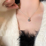 Light Luxury All-match Single Pendant Pearl Zircon Necklace Niche