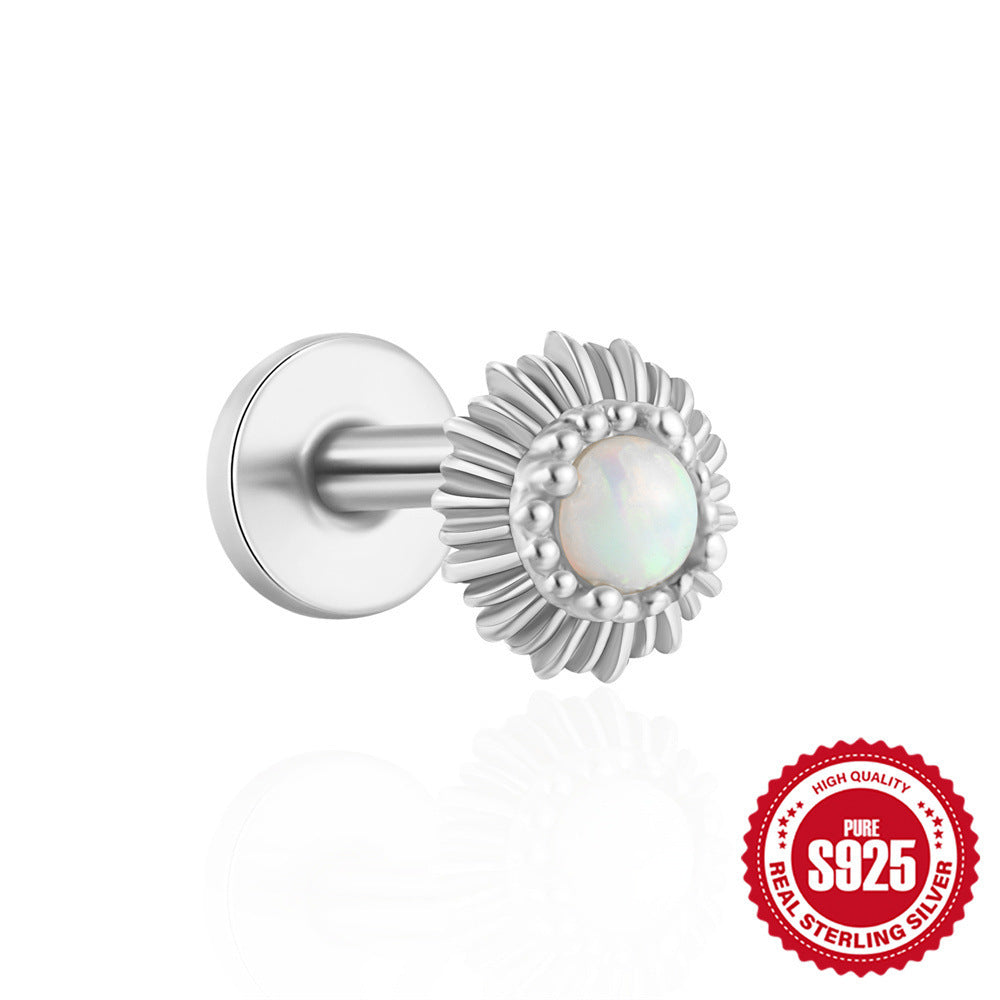 S925 Sterling Silver Ins Style Gemstone Fashion Stud Earrings