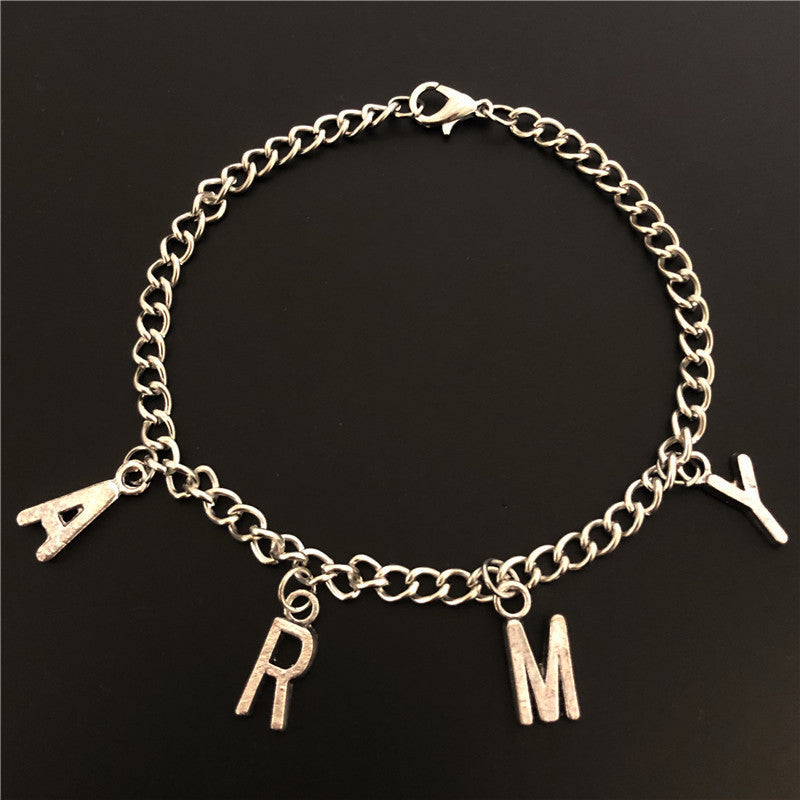 Korean ARMY Letter Fashion Bracelet