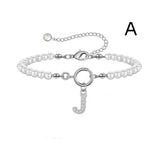 6mm  Pearl Bracelet OT Buckle Initial Letter