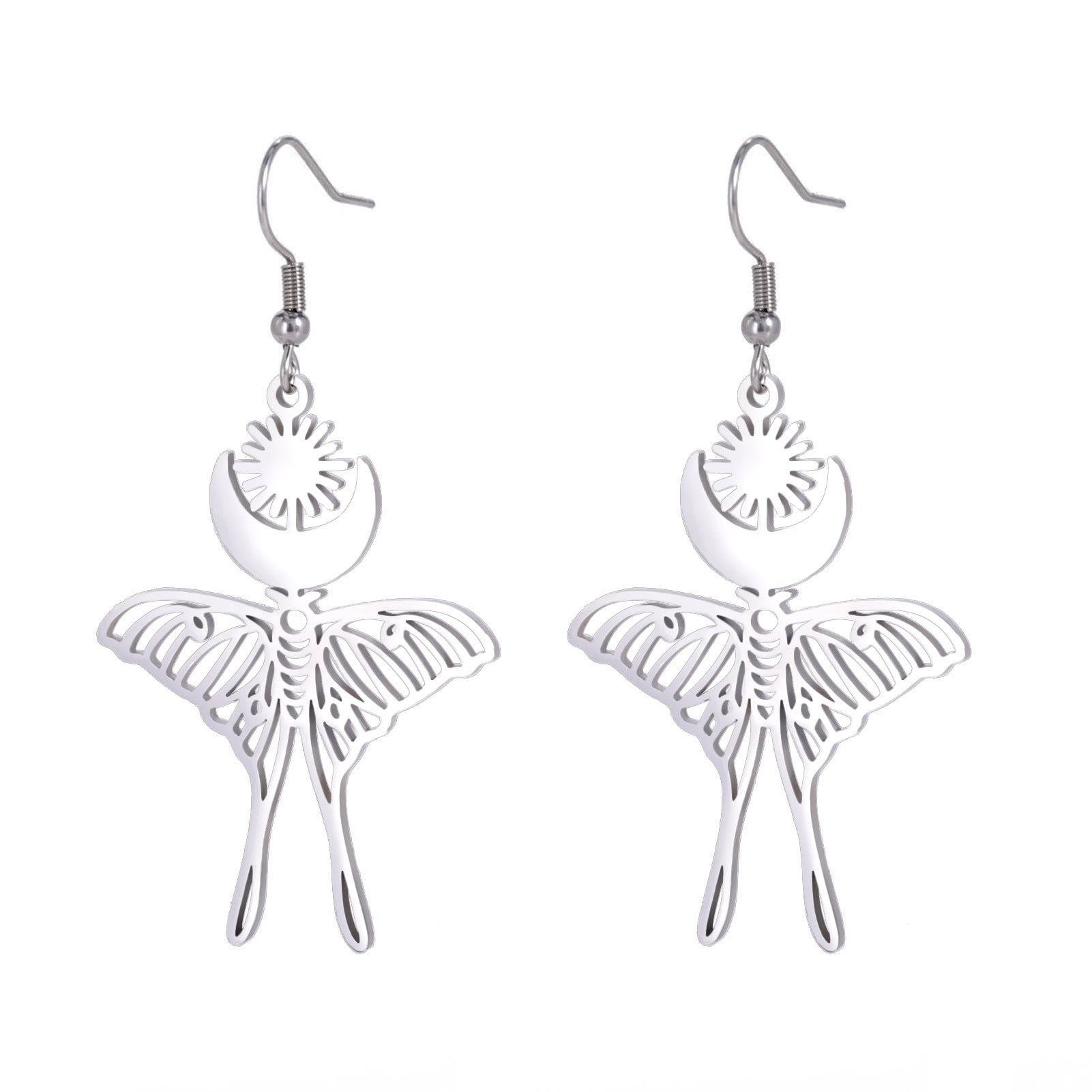 Moon Sun Butterfly Pendant Earrings For Women