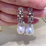 Women's Fashion Irregular Baroque Pearl Stud Earrings