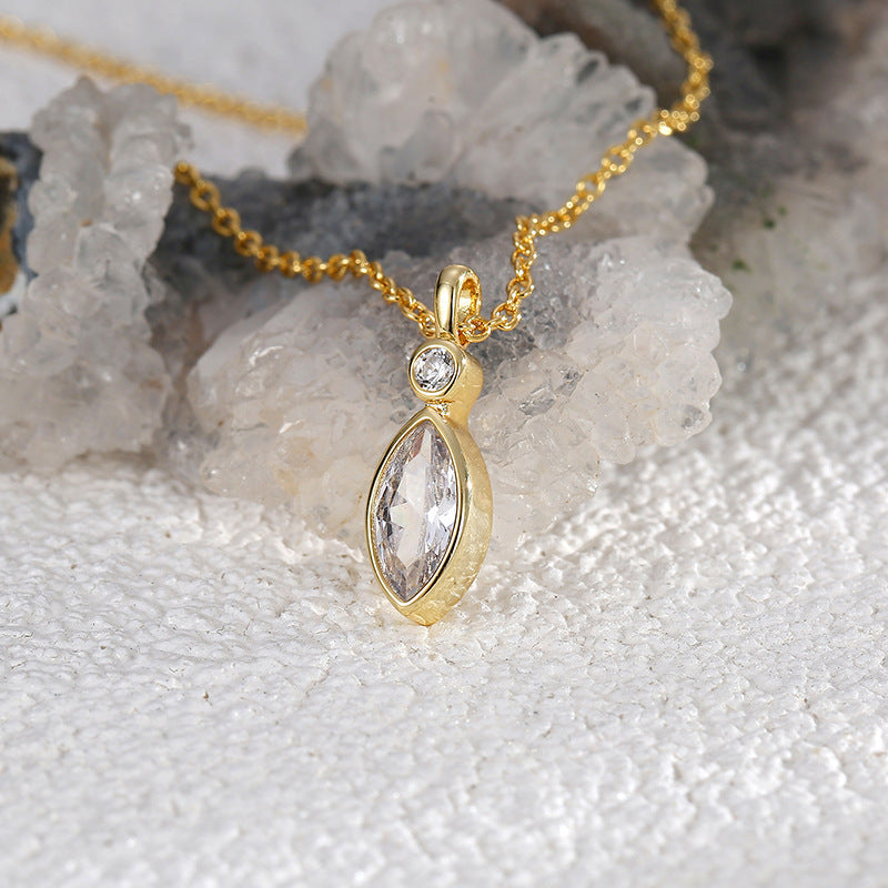 Simple Drop-shaped Zircon Necklace For Women