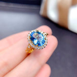 Colored Gems Ornament Topaz Crystal Ring