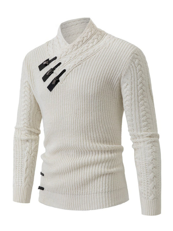 Men's casual pullover warm long sleeve sweater