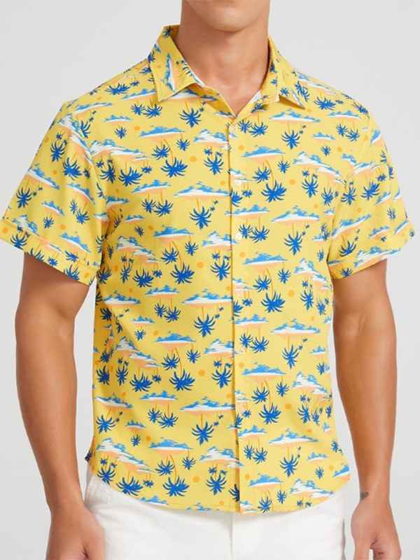 Men's Beach Shirt Hawaiian Vacation Print Short Sleeve Shirt