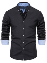 Men's casual versatile fashion solid color long-sleeved top