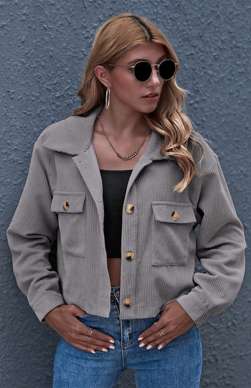 Autumn And Winter Fashion Corduroy Shirt Coat