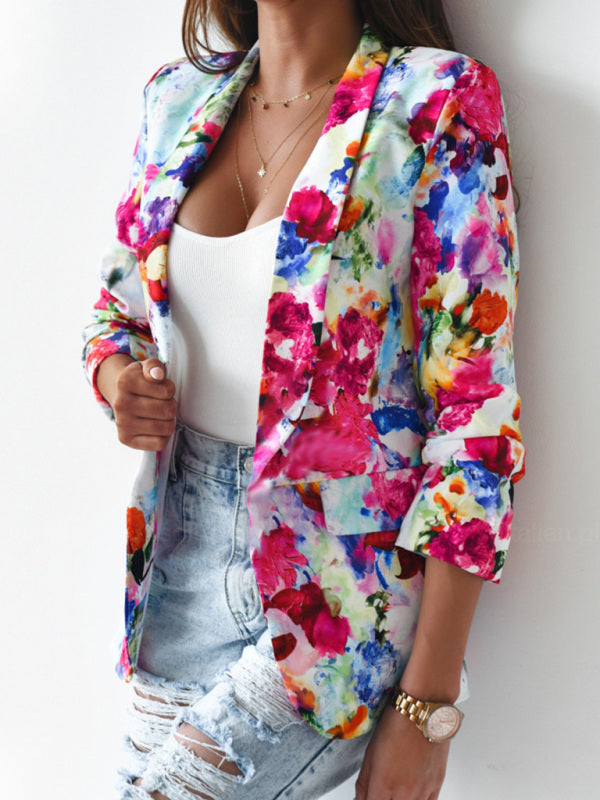 Fashion print spring coat Casual small suit