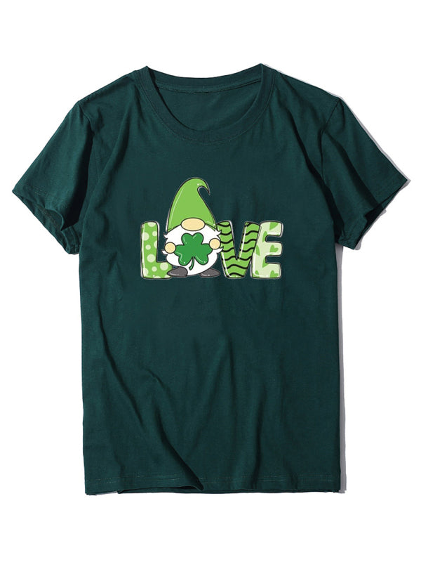 Women's New St. Patrick's Day Shamrock Short Sleeve T-Shirt