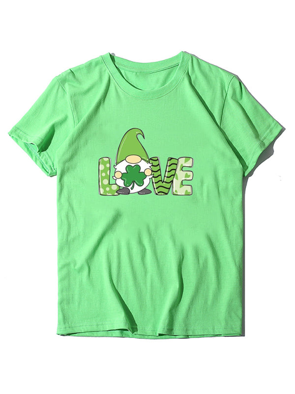 Women's New St. Patrick's Day Shamrock Short Sleeve T-Shirt