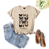 New women's butterfly T-shirt casual slim short sleeve versatile